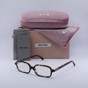 Miu Miu MU11ZS 14L08N Rectangle Sunglasses - Havana / Blue Light Block